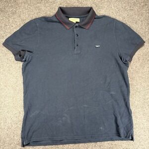Burberry London Polo Shirt XXL Navy Blue Short Sleeve Menswear Casual Flaw